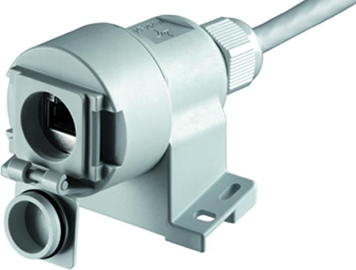 Actual product image Telegärtner RJ45 junction box variant 6 socket, straight poles: 8P8C J00020A0436 Light gray J00020A0436 1 pc.