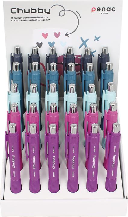 Produktbild Penac Kugelschreiber Chubby (Pink, Violett, Petrol und Schwarz, Blau, 30 x)
