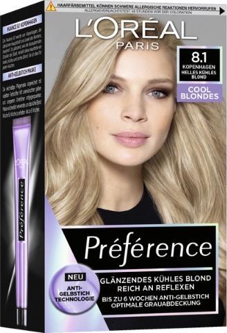 L'Oréal Paris Loreal, Präferenz, Haarfärbemittel 8.1, 1 Stück