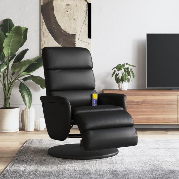 Produktbild VidaXL Massagesessel mit Fussteil Schwarz Kunstleder,Farbe