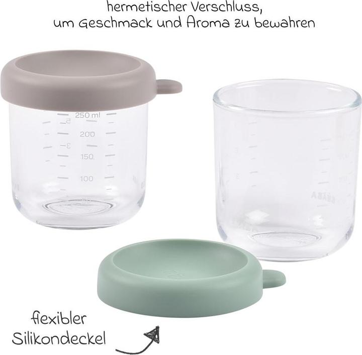 Immagine prodotto Beaba Set di porzioni di vetro 2 pz. 250ml verde/grigio