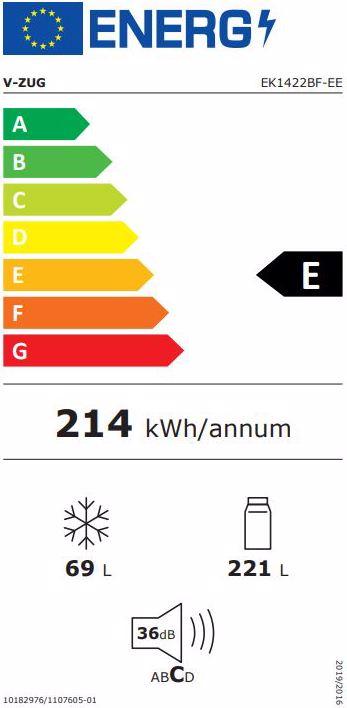 Energie-Label V-Zug Prestige P eco (276 l)