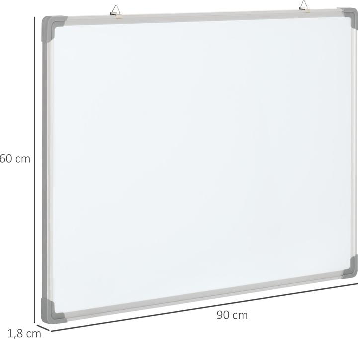 Actual product image Homcom Whiteboard with dry erase board, magnets and pens (90 x 60 cm)