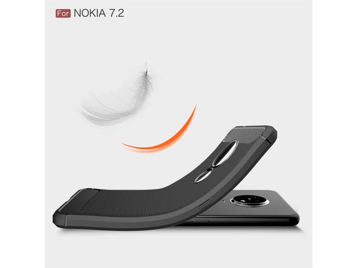 Actual product image Screenguard Nokia 7.2 Cover Carbon Brushed Soft TPU (Nokia 7.2)