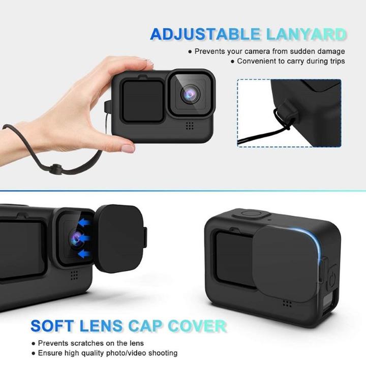 Immagine prodotto Ueli Express GoPro Hero 12 / 11 / 10 / 9 Black Custodia impermeabile Filtro subacqueo e starter set da viaggio (Eroe 12, Hero 11 Nero, Hero 10 Nero, Eroe 9 nero)