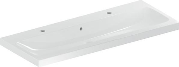 Geberit iCon Light washbasin, 120 cm x 48 cm, with 2 tap holes, with overflow,501837 (480 mm, 1200 mm)