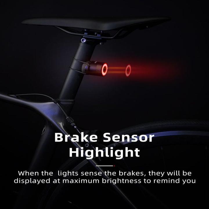 Produktbild Rockbros Q3 rear bicycle lamp with intelligent stop system - black