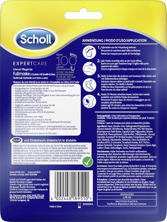 Actual product image Scholl Expert Care erfrischende Fussmaske XL mit Limette men (Foot mask, 2 ml)