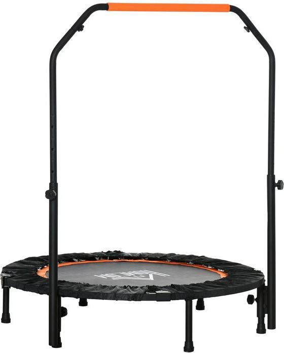 Swisshandel24 102 cm Fitness-Trampolin, Faltbares Mini-Trampolin mit Haltegriff, Schwarz (102 cm)