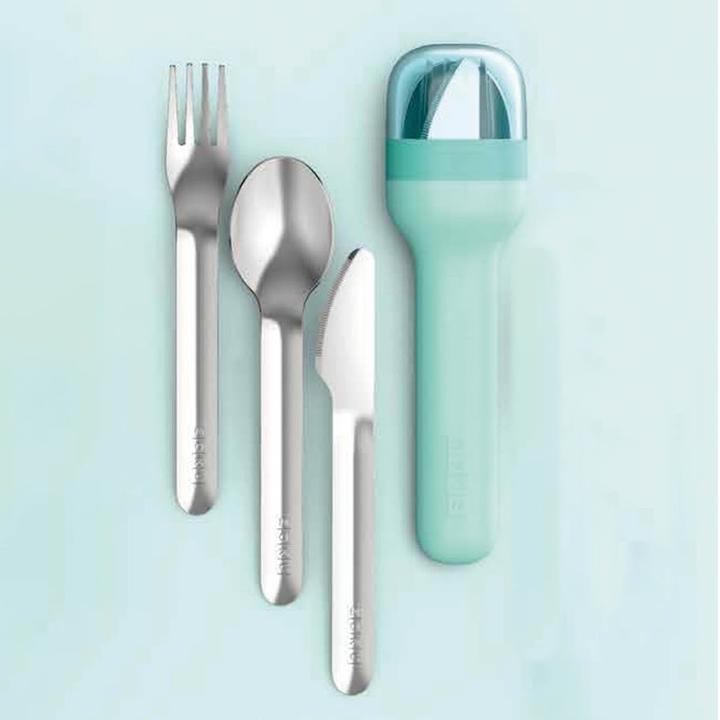 Actual product image ZOKU Cutlery Set To Go, 3-piece Teal (3 Piece, Cutlery set)