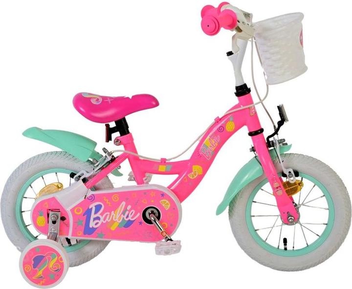 Mattel Barbie Children's Bicycle - Girls - 12 Inch - Pink - Two Hand brakes (31255 Safe) (12")