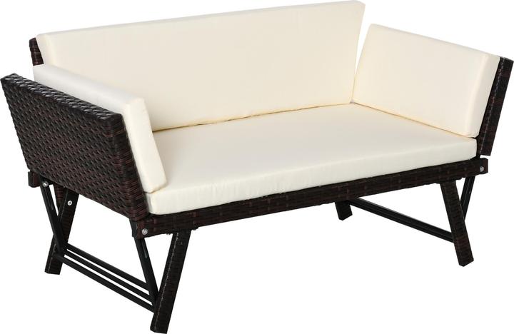 Actual product image Outsunny Garden Sofa with Folding Armrests