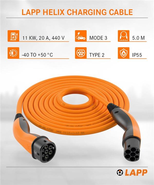 Actual product image Lapp Mobility EV-TYP2 Helix (Type 2, 11 kW, 20 A, 5 m)