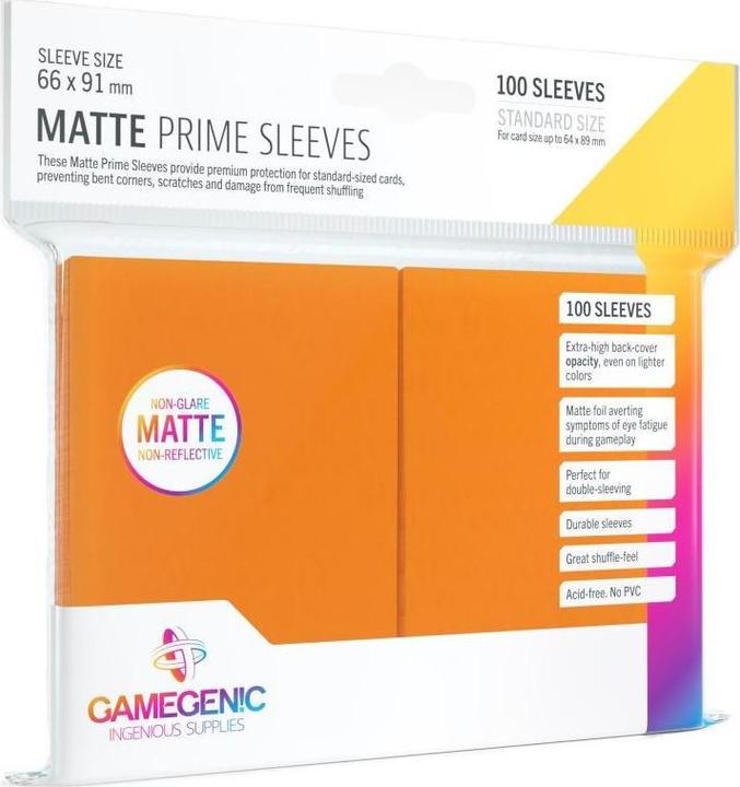 Produktbild Gamegenic GGS10035 - Matte Prime Hüllen, orange, 66 x 91 mm (100 Hüllen)