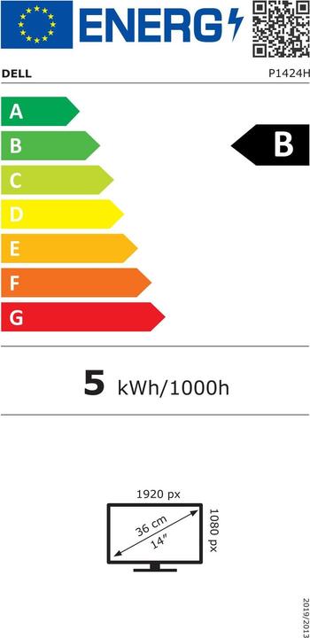 Energie-Label Dell P1424H - Portable Monitor (1920 x 1080 Pixel, 14")