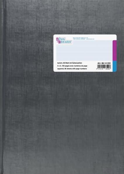 Produktbild König & Ebhardt Geschäftsbuch Papierformat: DIN A4 Ausführung der Lineatur: kariert (96 x)
