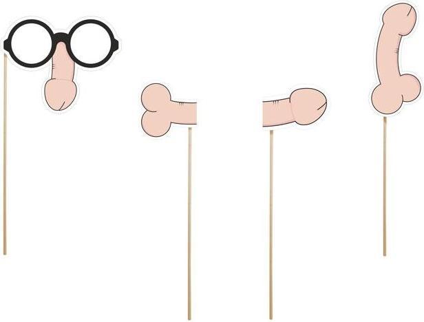 Actual product image Partydeco Penis on a stick selfie photo booth set