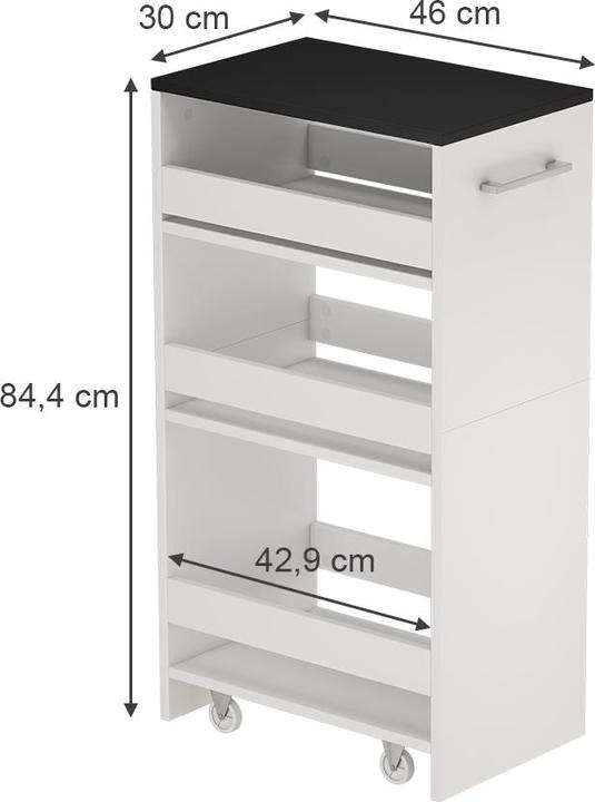 Actual product image Vicco Rivo mobile shelving unit, white/anthracite, 30 x 84.8 cm