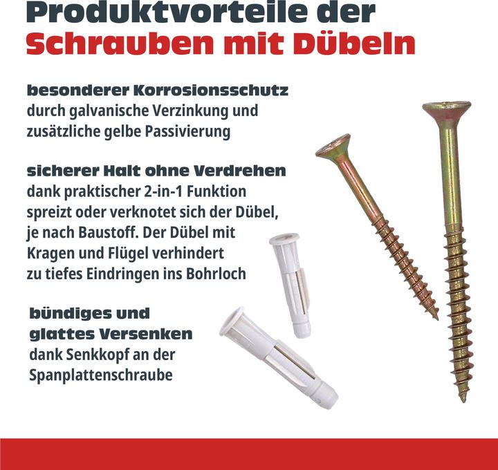 Produktbild Helpmate Schrauben und Dübel Set (700 Schrauben pro Stück)