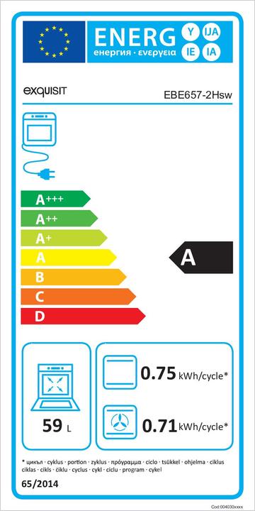 Energy Label Exquisit EBE 657-2 Hsw