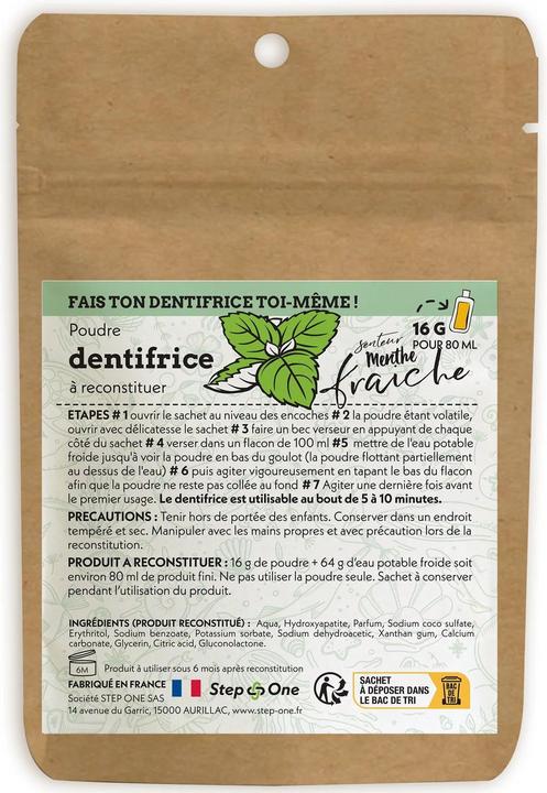 Produktbild Step One Zahnpasta in Pulverform Minz frisch (80 ml)