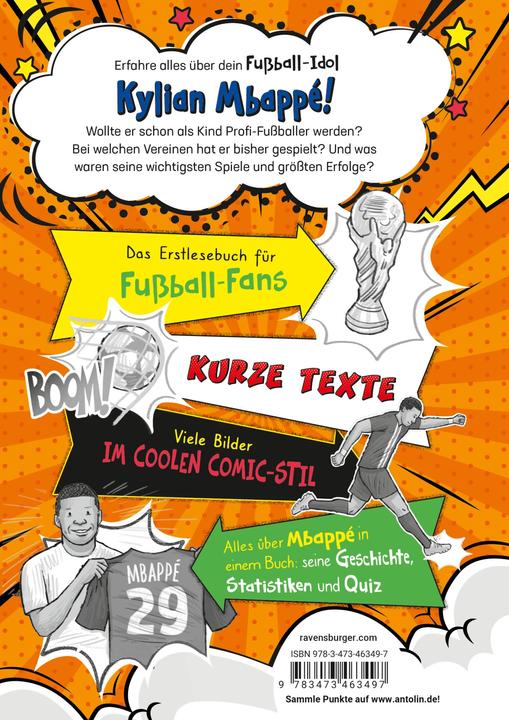 Actual product image Ravensburger Fussball-Stars - Alles über Mbappé (German, Dan Green, Ulrich Thiele, Simon Mugford, 2024)