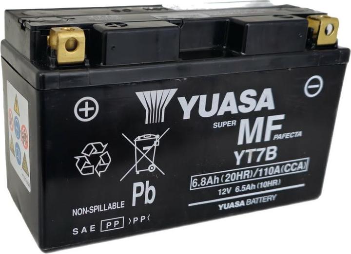 Produktbild Yuasa YT7B-BS Motorradbatterie 6,5Ah 12V AGM Batterie 50719 Akku Roller Motorrad (12 V, 6.50 Ah, 110 A)