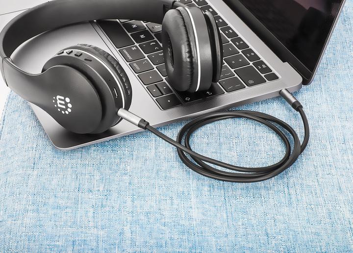 Image du produit Manhattan Câble audio Aux jack mâle (2 m, Jack 3,5 mm (AUX))