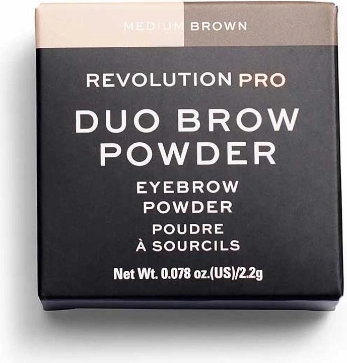 Actual product image Makeup Revolution Duo Eyebrow Powder Medium Brown