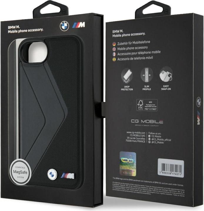 Immagine prodotto BMW Case Oversized Stripes MagSafe for iPhone 16e black (Apple iPhone 16e)