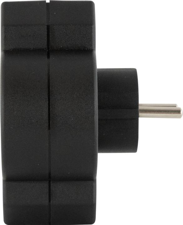 Produktbild REV Steckdosenadapter 3-fach mit Überspannungsschutz, schwarz (CEE 7/3, CEE 7/16, 3 x)