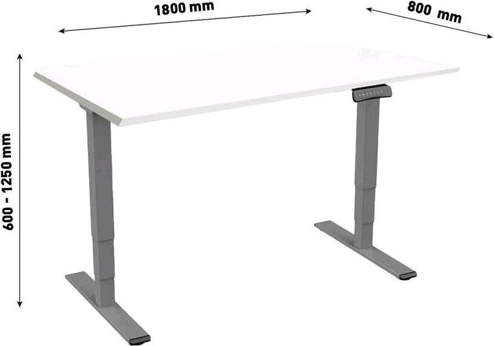 Actual product image Contini Height-adjustable office desk (11 x 88 x 188 cm)