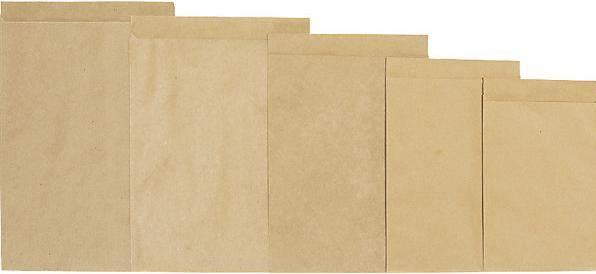Actual product image kaiserkraft terra flat bag, made from kraft paper, LxW 160 x 115 mm, 70 g/m², pack of 500. (500 Piece)