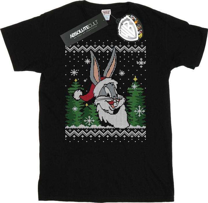 Looney Tunes Bugs Bunny Christmas Fair Isle TShirt (S)