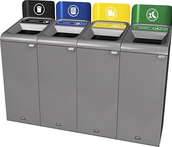 Immagine prodotto Rubbermaid Contenitore per la raccolta differenziata Configure™, capacità 87 l, acciaio (87 l)