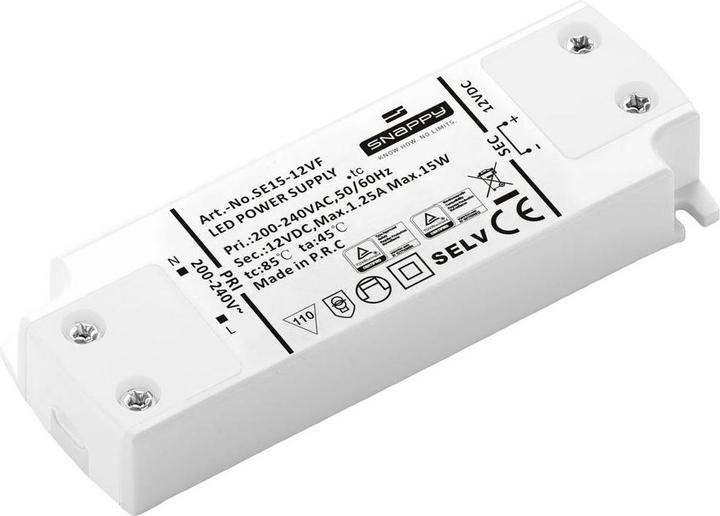 Dehner Elektronik SE 15-12VF (12VDC) Transformateur LED, conducteur LED Tension constante 15