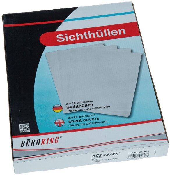 Immagine prodotto Büroring Aktenhülle DIN A4, grün, PP-Folie, 120 my, Oberfläche genarbt, 100 Hüllen (A4, 100 x)