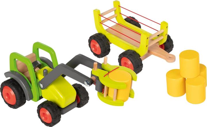 Immagine prodotto Goki Trattore in legno con carrello per il fieno