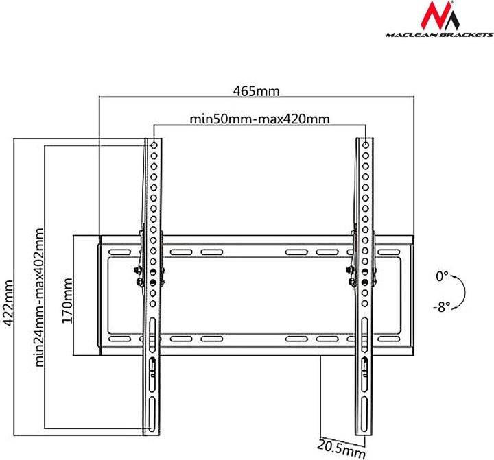 Produktbild Maclean MC-774 (Wand, 55", 35 kg)