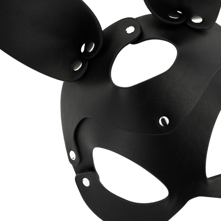 Actual product image Coquette Leather Mask with Rabbit/ Cat Ears (One size)
