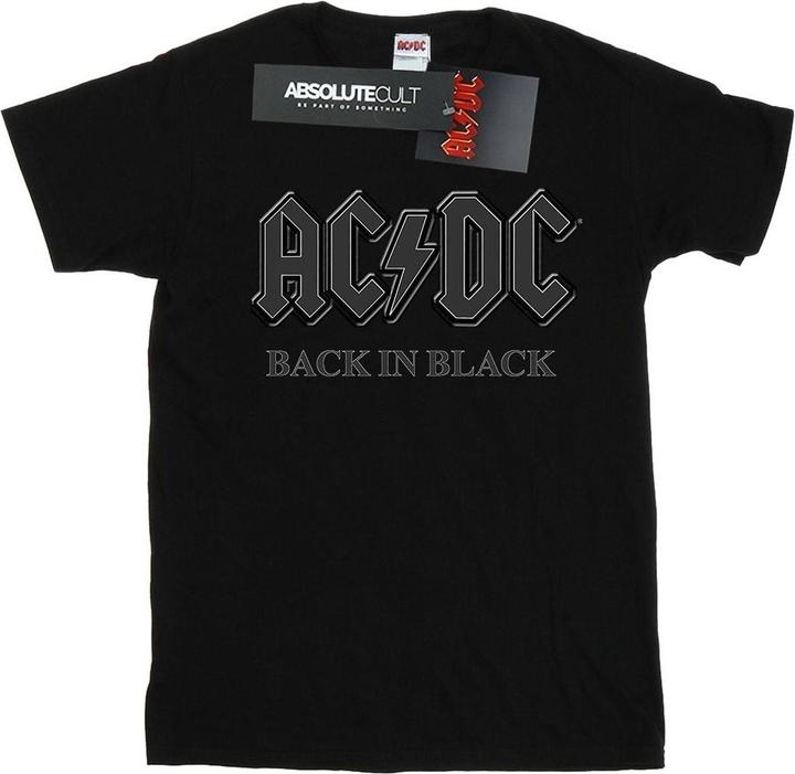 AC/DC Back In Schwarz Baumwolle Boyfriend TShirt
