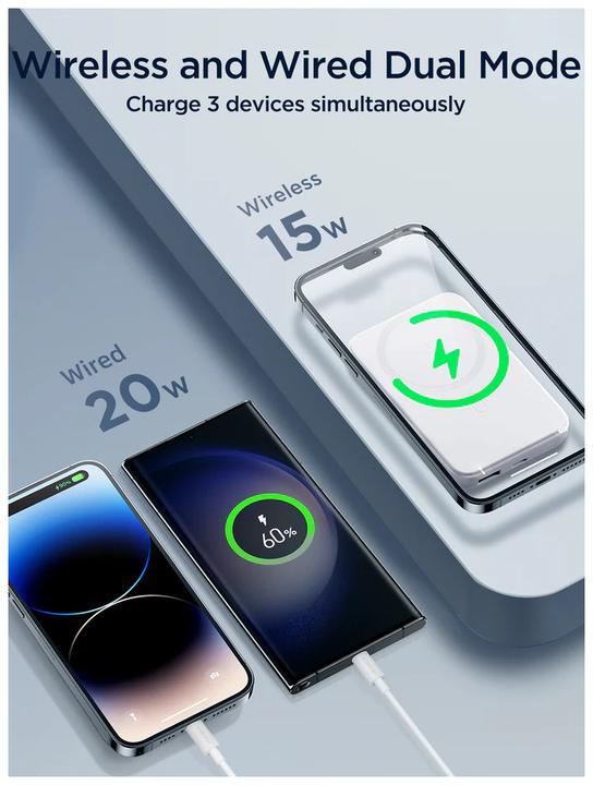 Actual product image Joyroom Mini Magnetic Wireless Powerbank (20W) (10000 mAh, 20 W, 15 Wh)