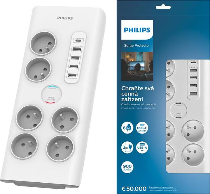 Produktbild Philips SPN7060WA/60 (6 x, USB, 2 m)