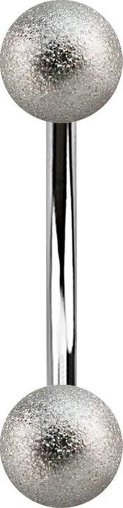Produktbild Star Piercing Micro Banane silber mit zwei Kugeln gesprenkelt (Chirurgenstahl 316L)