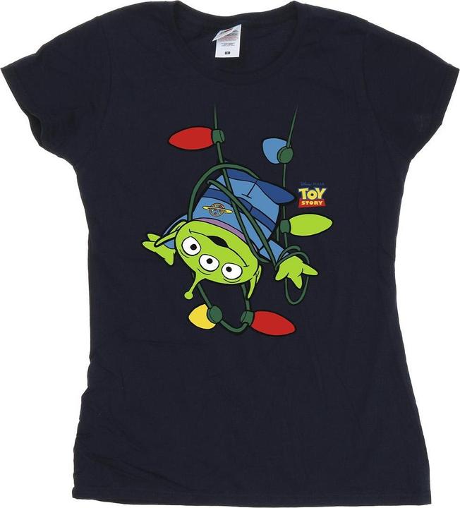 Actual product image Disney Womens/Ladies Toy Story Christmas Lights Aliens Cotton T-Shirt (S)