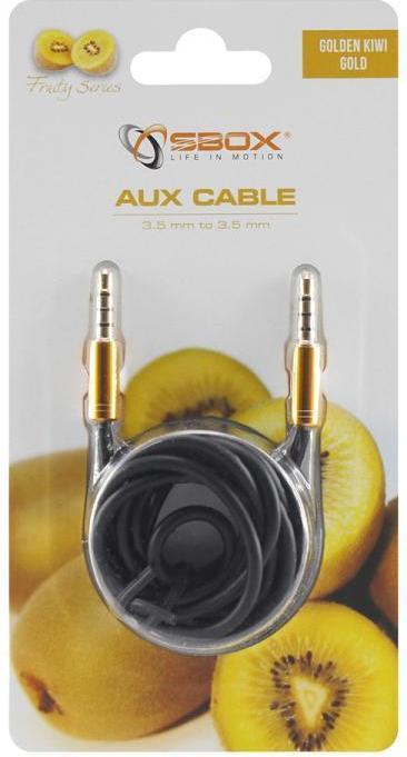 Image du produit Sbox AUX Cable 3.5mm to 3.5mm golden kiwi gold 3535-1.5G (1.50 m, Jack 3,5 mm (AUX))