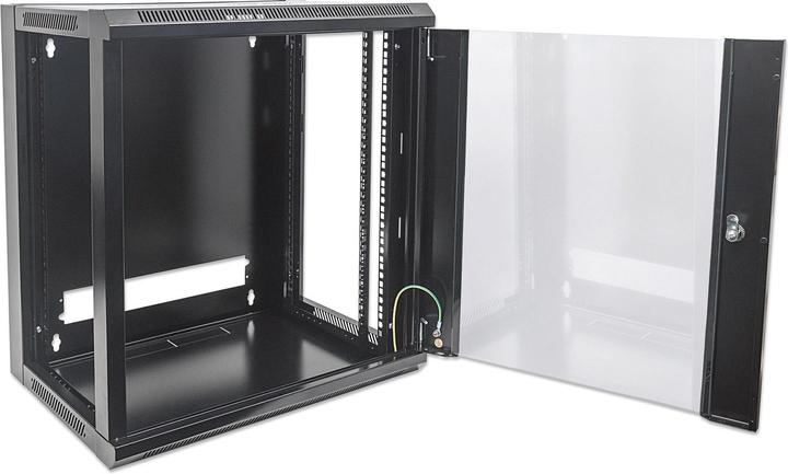 Actual product image Intellinet 19 inch wall-mounted enclosure 19" wall-mounted distributor, 9U, 450mm deep, black (9 RU, 19 inch rack)