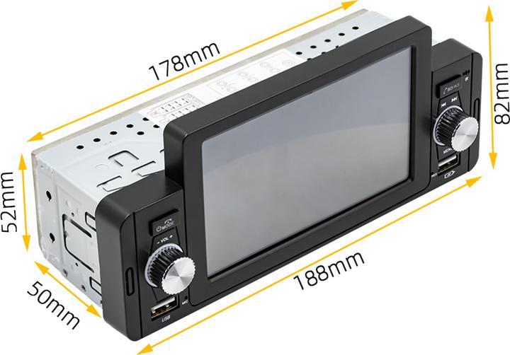 Produktbild Werkstein Digitales Autoradio FM Transmitter, MP5, Bluetooth, CarPlay, Android Auto (Android Auto, MirrorLink, Apple Carplay)