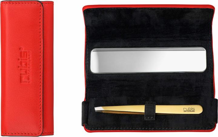Produktbild Rubis Pinzette Shiny mit Etui, schräg, gold
