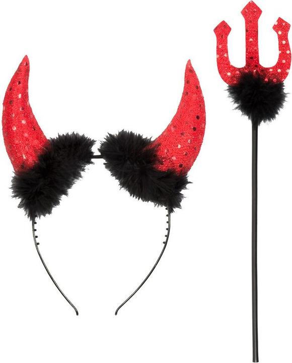 Immagine prodotto Boland Set di costumi da diavolo: corna e tridente 40 cm